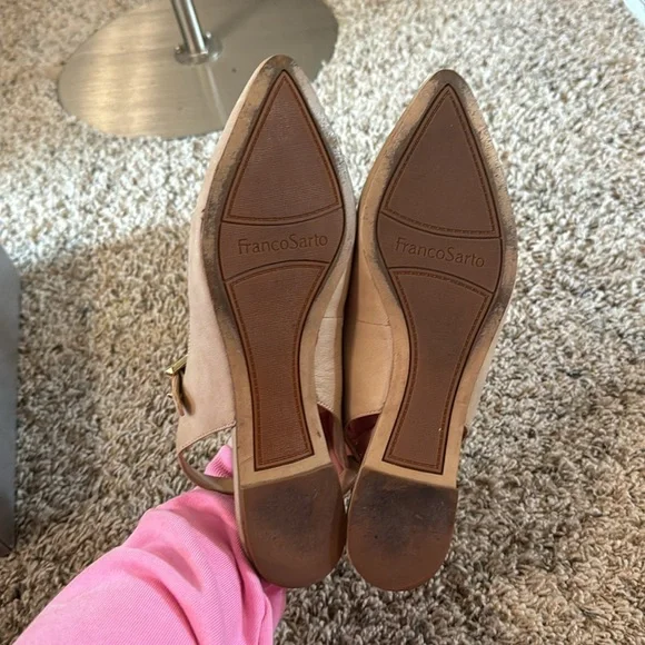 Franco Sarto Saundra Taupe Le Point Toe Flats - Picture 6 of 9